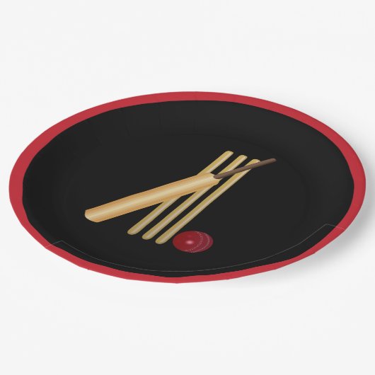 Grille, Schlecht, Fledermaus und Ball Pappteller (Schrägansicht)