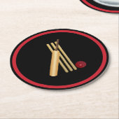 Grille, Schlecht, Fledermaus und Ball Runder Pappuntersetzer (Angewinkelt)