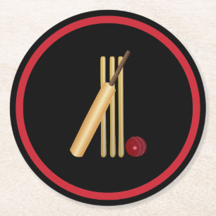 Grille, Schlecht, Fledermaus und Ball Runder Pappuntersetzer