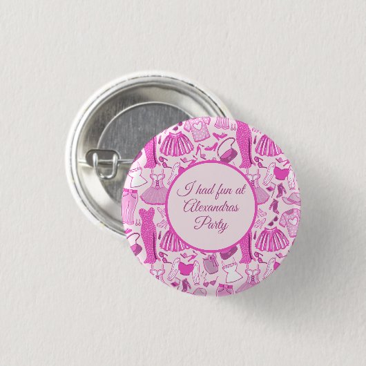 Grillecore, rosa und rosa Modedesign Button (Vorne & Hinten)