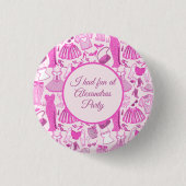 Grillecore, rosa und rosa Modedesign Button (Vorderseite)