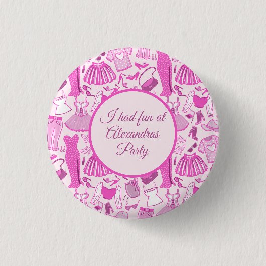 Grillecore, rosa und rosa Modedesign Button (Vorderseite)