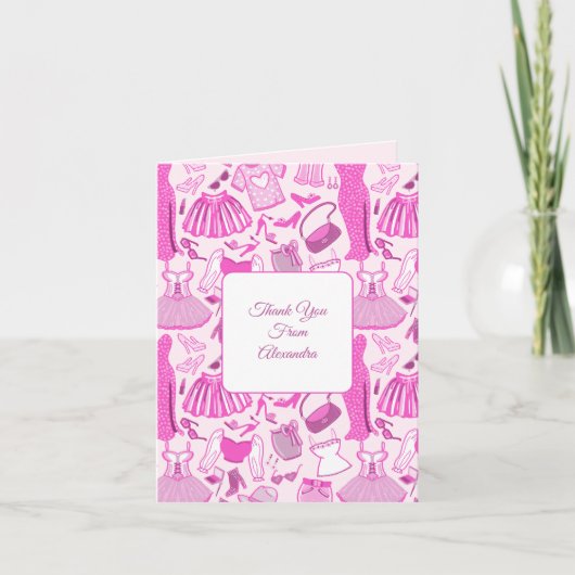 Grillecore, rosa und rosa Modedesign Karte (Vorderseite)