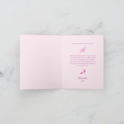 Grillecore, rosa und rosa Modedesign Karte (Innenseite)