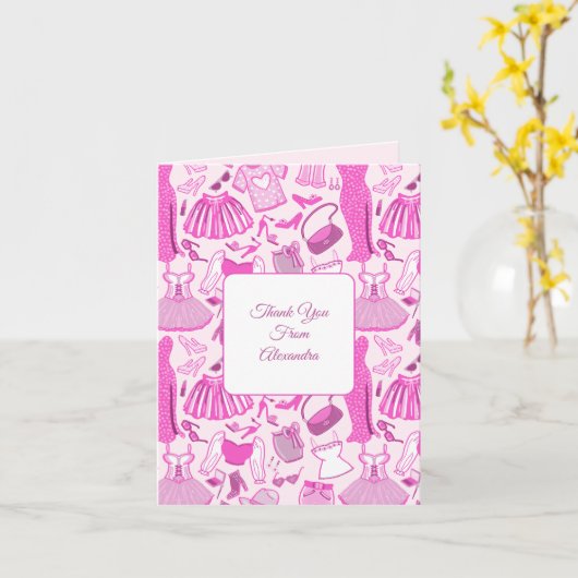 Grillecore, rosa und rosa Modedesign Karte (Gelbe Blume)