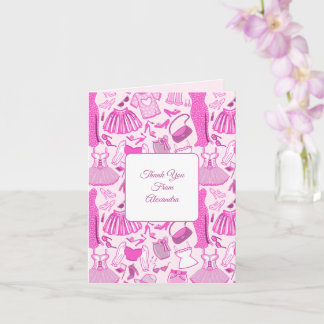 Grillecore, rosa und rosa Modedesign Karte