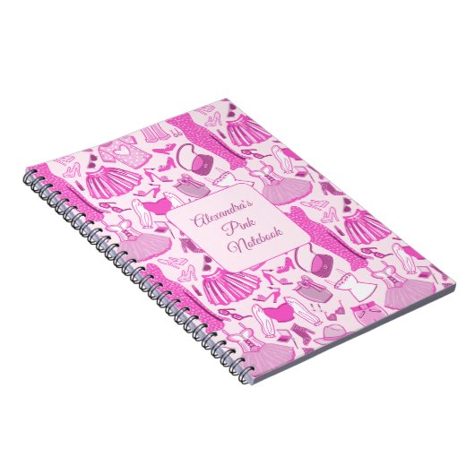 Grillecore, rosa und rosa Modedesign Notizblock (Rechte Seite)