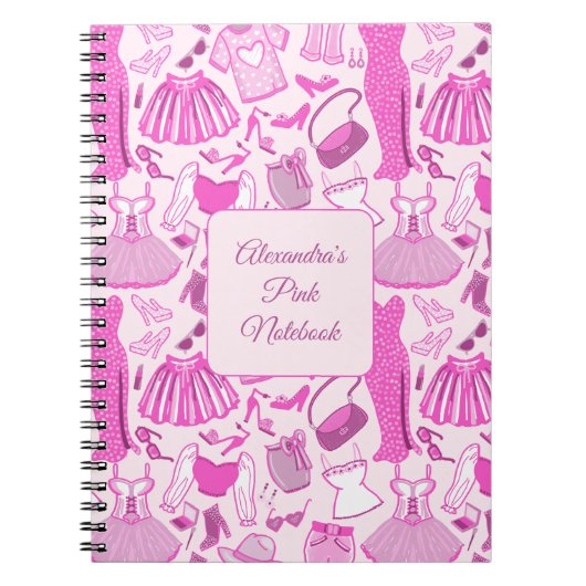 Grillecore, rosa und rosa Modedesign Notizblock (Vorderseite)