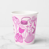 Grillecore, rosa und rosa Modedesign Pappbecher (Rückseite)