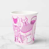 Grillecore, rosa und rosa Modedesign Pappbecher (Vorderseite)