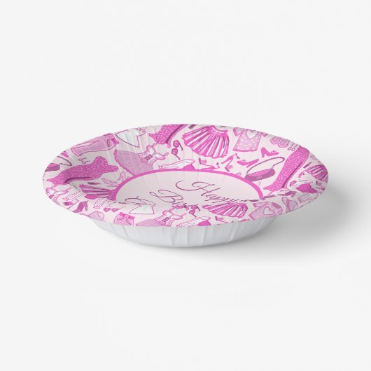 Grillecore, rosa und rosa Modedesign Pappteller (Gewinkelt)