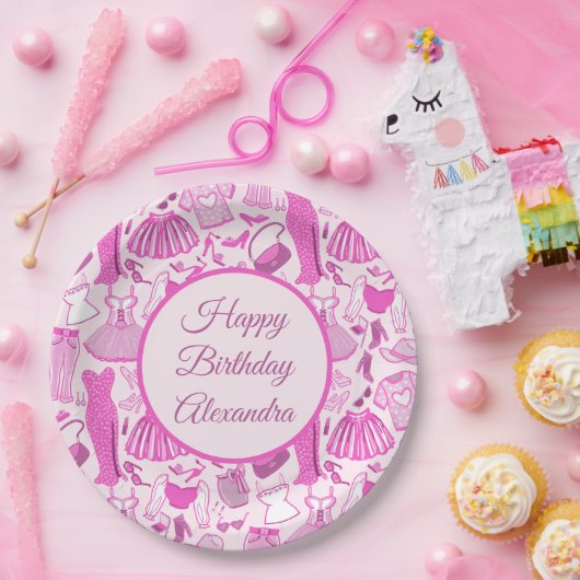 Grillecore, rosa und rosa Modedesign Pappteller (Party)