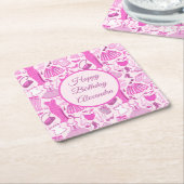 Grillecore, rosa und rosa Modedesign Rechteckiger Pappuntersetzer (angewinkelt)