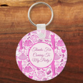 Grillecore, rosa und rosa Modedesign Schlüsselanhänger (Rückseite)