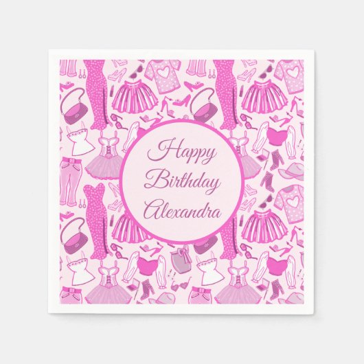 Grillecore, rosa und rosa Modedesign Serviette (Vorderseite)