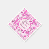 Grillecore, rosa und rosa Modedesign Serviette (Ecke)