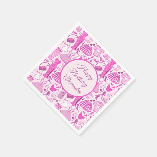 Grillecore, rosa und rosa Modedesign Serviette (Ecke)