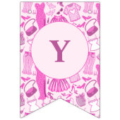 Grillecore, rosa und rosa Modedesign Wimpelkette (Zweite Fahne)