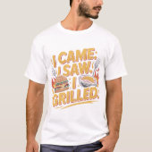 Grilled Burger Lovers Funny BBQ Typography T-Shirt (Vorderseite)