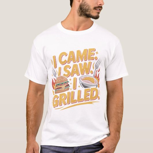 Grilled Burger Lovers Funny BBQ Typography T-Shirt (Vorderseite)