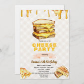 Grilled Cheese Birthday Party Invitation Einladung (Vorne/Hinten)