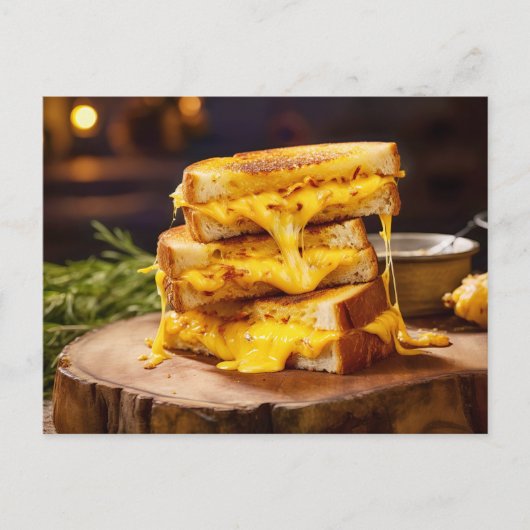 Grilled Cheese Sandwich, layers of melted cheese b Postkarte (Vorderseite)