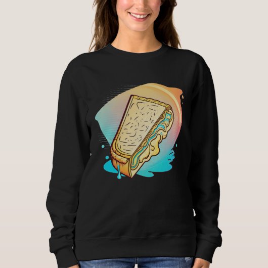Grilled Cheese Vaporwave 90s and 80s Aesthetic Sweatshirt (Vorderseite)