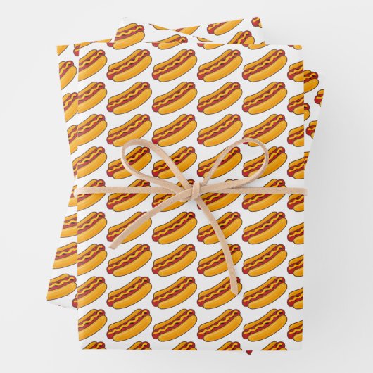 Grilled Hot Dog Pattern Geschenkpapier Set (Beispiel)