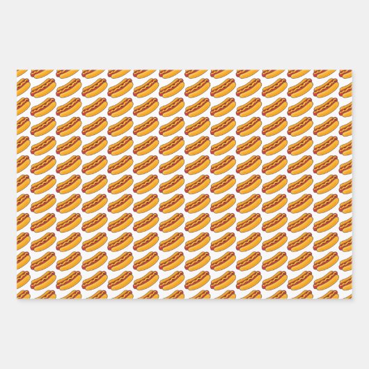 Grilled Hot Dog Pattern Geschenkpapier Set (Vorderseite)