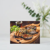 Grilled Portobello Mushroom Postkarte (Stehend Vorderseite)