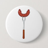 Grilled Sausage on BBQ Fork Button (Vorderseite)