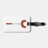 Grilled Sausage on BBQ Fork Gepäckanhänger (Rückseite horizontal)