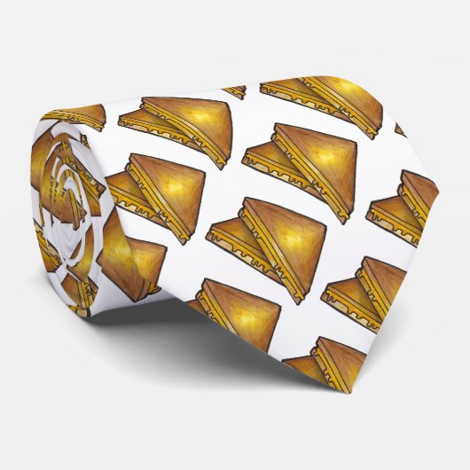 Grilled Toasted Cheddar Cheese Sandwich Foodie Tie Krawatte (Gerollt)