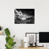 Grilled Tomahawk Steak auf Flaming GRILLEN Grill Poster (Heimbüro)