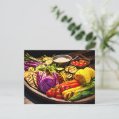 Grilled Vegetable. Array of beautifully charred ve Postkarte (Stehend Vorderseite)