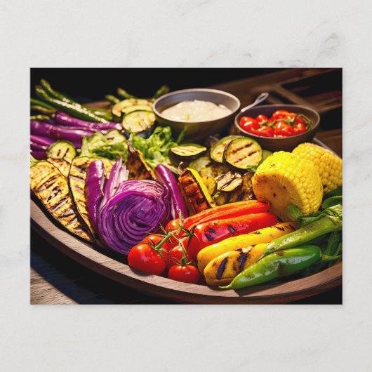Grilled Vegetable. Array of beautifully charred ve Postkarte (Vorderseite)