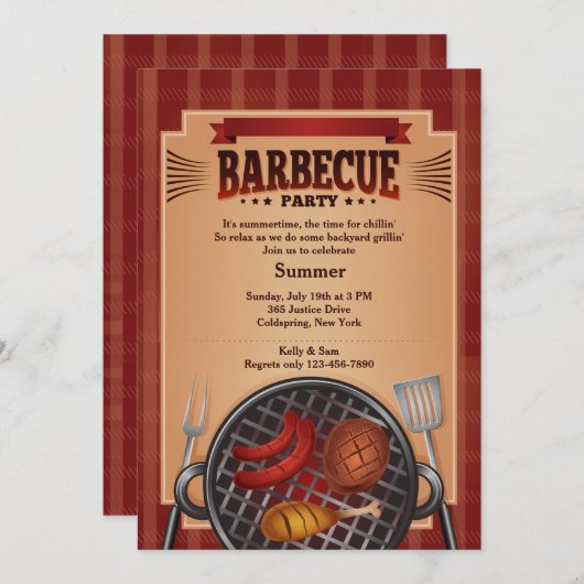 Grilleinladung Einladung (Vorne/Hinten)