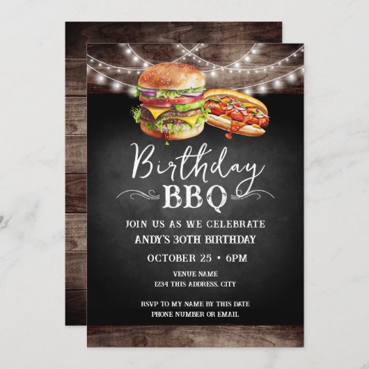 Grillen 30. Geburtstag Einladung (Vorne/Hinten)