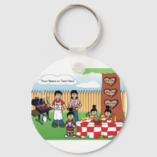Grillen, 3 Girls Cartoon von PrintedPerfection Schlüsselanhänger