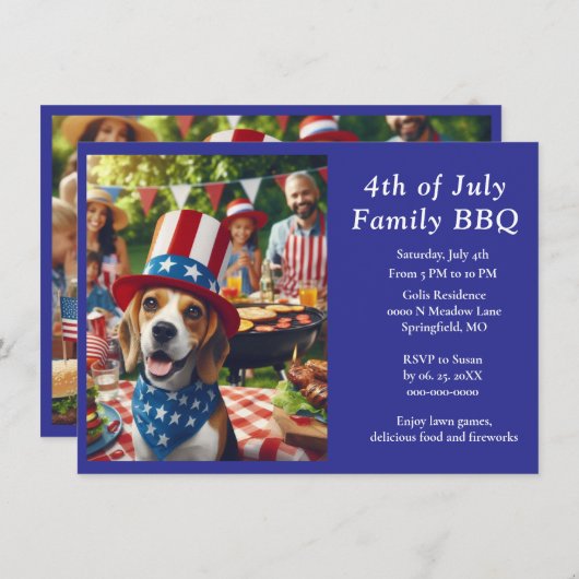 Grillen 4. Juli Einladung (Vorne/Hinten)