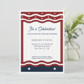 GRILLEN 4. Juli Party Einladung (Stehend Vorderseite)