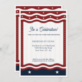 GRILLEN 4. Juli Party Einladung (Vorne/Hinten)