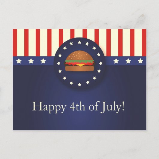 GRILLEN 4. Juli Party Postkarte (Vorderseite)