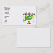 GRILLEN Abendessen lustiger Alligator Gator Cartoo Visitenkarte (Vorne/Hinten)