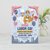 Grillen am Arbeitstag Party Einladung (Stehend Vorderseite)