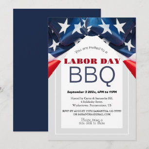 Grillen am Arbeitstag Party Worker Patriotic Ameri Einladung