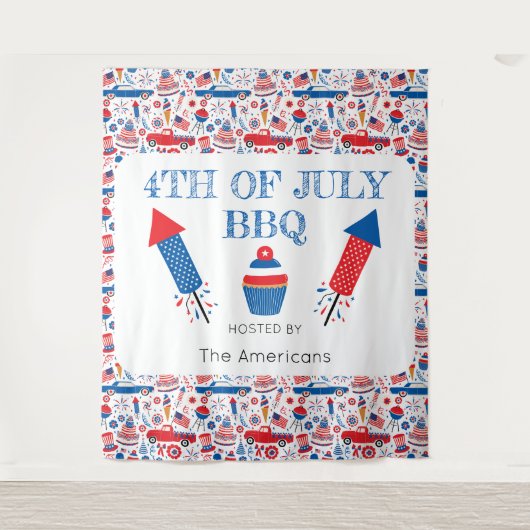 Grillen American Tapestry Backdrop 4. Juli Wandteppich (Vorderseite)