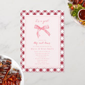 GRILLEN and Bows Gingham Girl Baby Shower Einladun Einladung