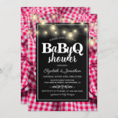 GRILLEN Baby Couples Dusche | BaByQ Barbecue Einladung (Vorne/Hinten)