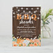 GRILLEN Baby Couples Dusche | Fall BaByQ Barbecue Einladung (Stehend Vorderseite)